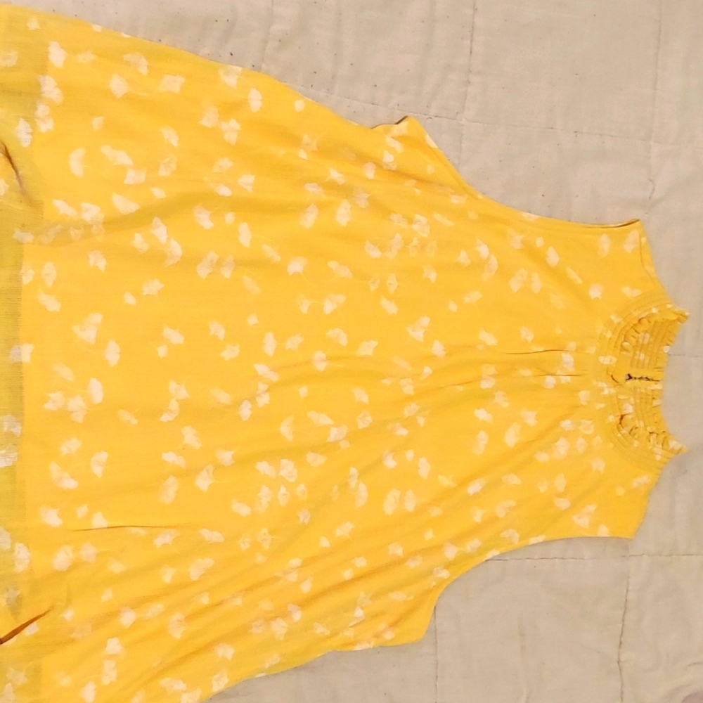 High Neck Yellow Tank Top Blouse